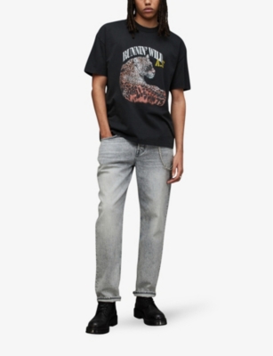 AllSaints Men's Chancer Graphic Tee - Black - Size Xs - Washed Black