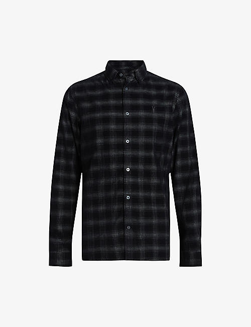 ALLSAINTS: Eastburn logo-embroidered check-pattern cotton shirt