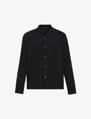Allsaints Venice Long Sleeve Relaxed Fit Shirt In Black