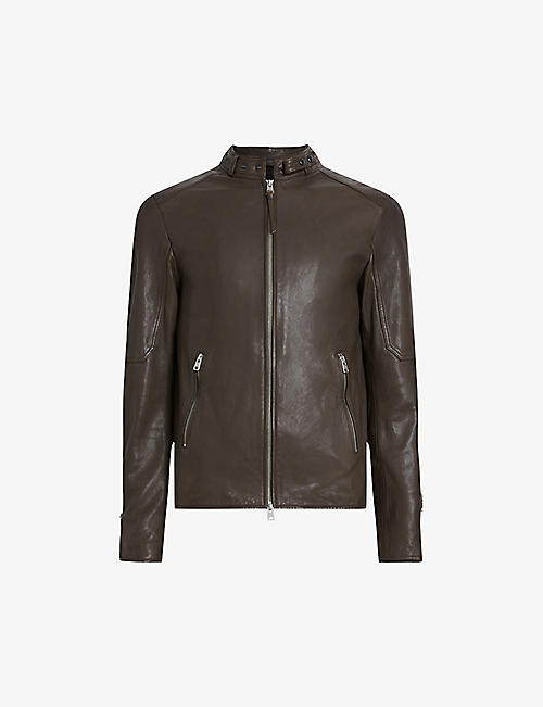 ALLSAINTS: Cora panelled leather jacket