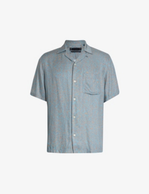 AllSaints Cubs Tiger Print Relaxed Fit Shirt in Grey for Men