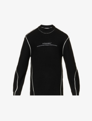 A COLD WALL: Dialogue logo-print wool-blend jumper