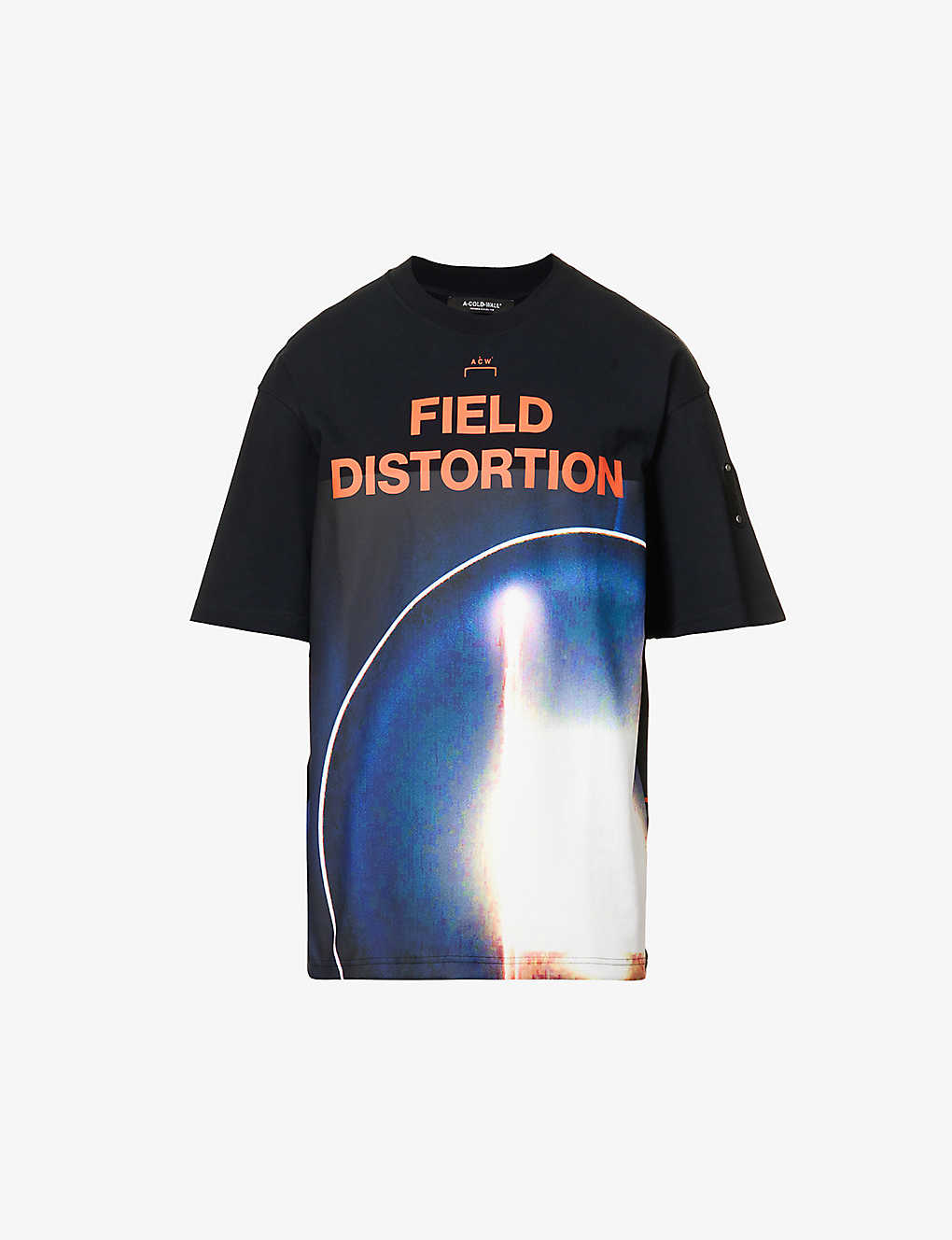 A-COLD-WALL* A COLD WALL MEN'S BLACK FIELD DISTORTION GRAPHIC-PRINT COTTON-JERSEY T-SHIRT,65909462