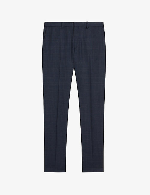 TED BAKER: Cromts checked straight-leg wool trousers