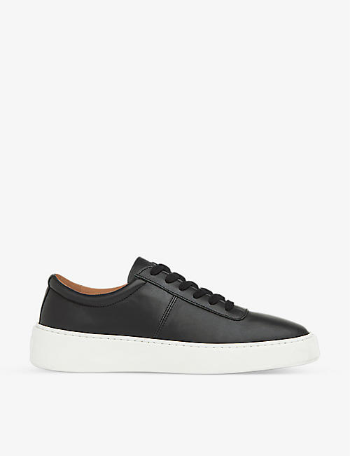 WHISTLES: Kalie logo-embossed leather low-top trainers