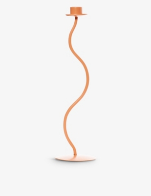 BIAS EDITIONS: Wiggle large powder-coated steel candlestick 34cm