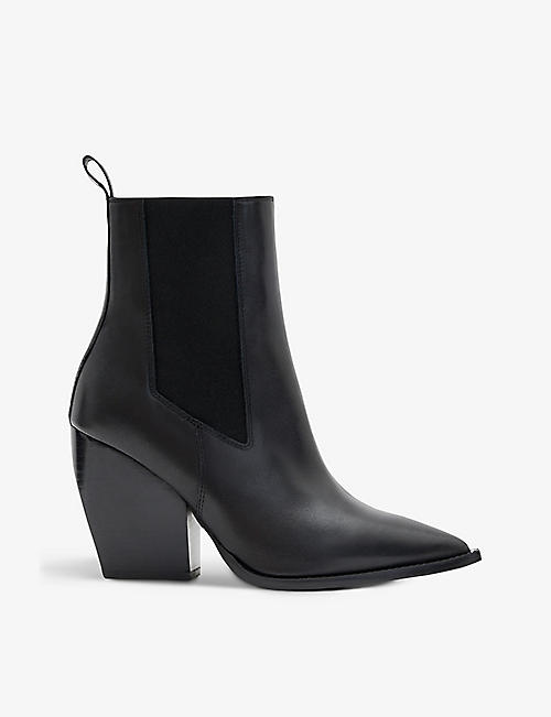 ALLSAINTS: Ria pointed-toe leather ankle boots