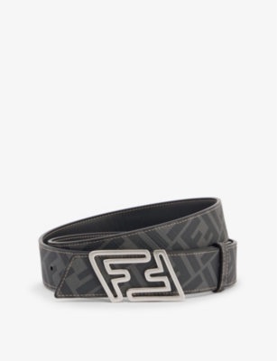 FENDI FF-logo reversible leather belt