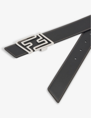 FENDI FF-logo reversible leather belt