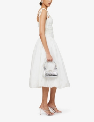 AMY LYNN: Pufball ruched stretch-cotton midi dress