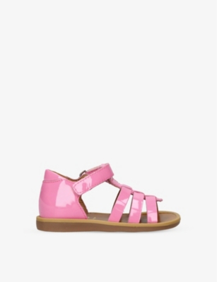 POM D'API: Poppy T-bar strap faux-leather sandals 6 months-3 years