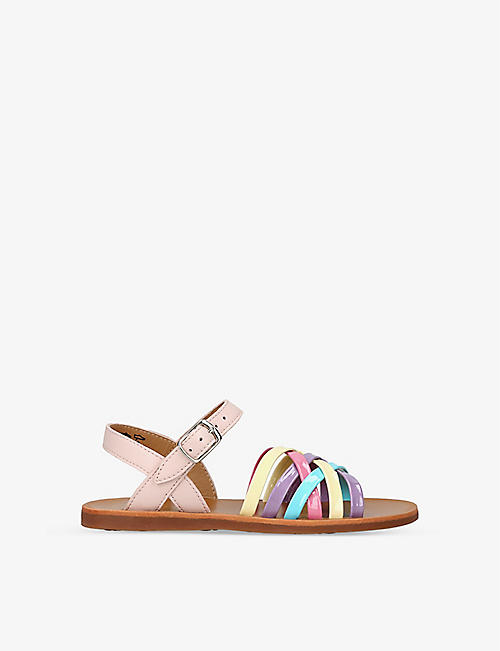 POM D'API: Plagette Lux patent-leather sandals 6-7 years