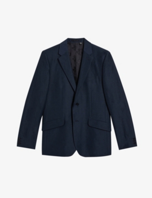 TED BAKER: Lancej slim-fit single-breasted linen-wool blend blazer