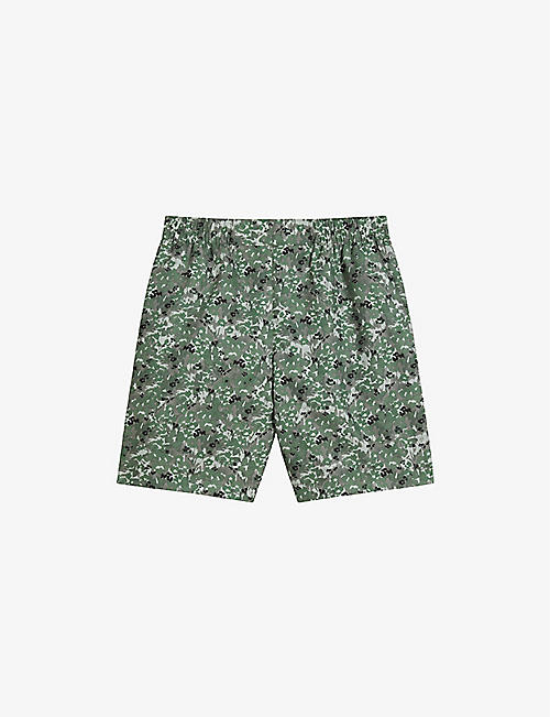TED BAKER: Kita floral camouflage-print recycled-polyester swim shorts