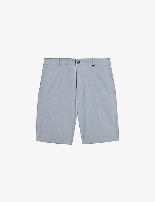 TED BAKER: Tura dogtooth-print stretch-cotton shorts