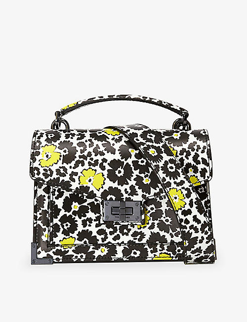 THE KOOPLES: Emily floral-print leather crossbody bag