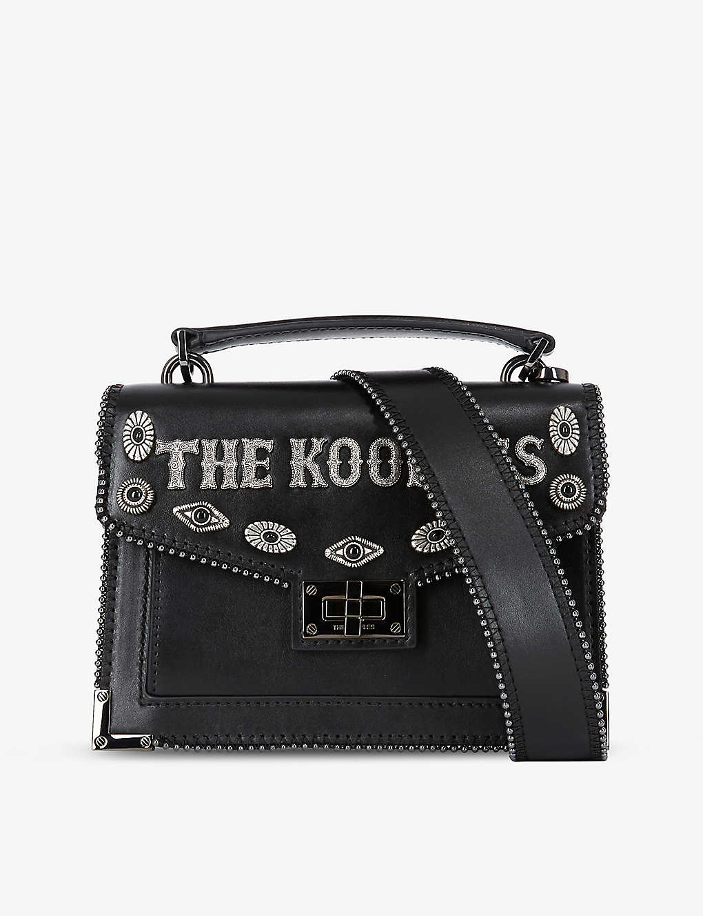 The Kooples Womens Bla01 Emily Embellished Small Leather Cross-body Bag