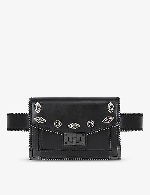 THE KOOPLES: Emily crystal embellished leather belt bag