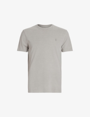 ALLSAINTS ALLSAINTS MEN'S STONE TAUPE OSSAGE RAMSKULL-EMBROIDERED COTTON T-SHIRT