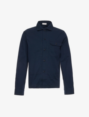 SLOWEAR: Patch-pocket split-hem regular-fit cotton shirt