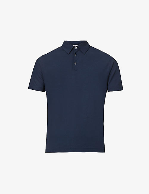 SLOWEAR: Split-hem regular-fit cotton polo shirt