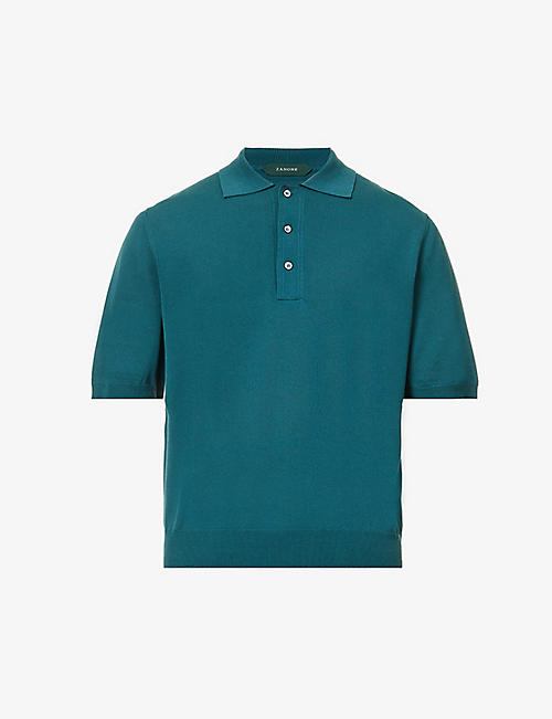 SLOWEAR: Collared regular-fit cotton polo shirt