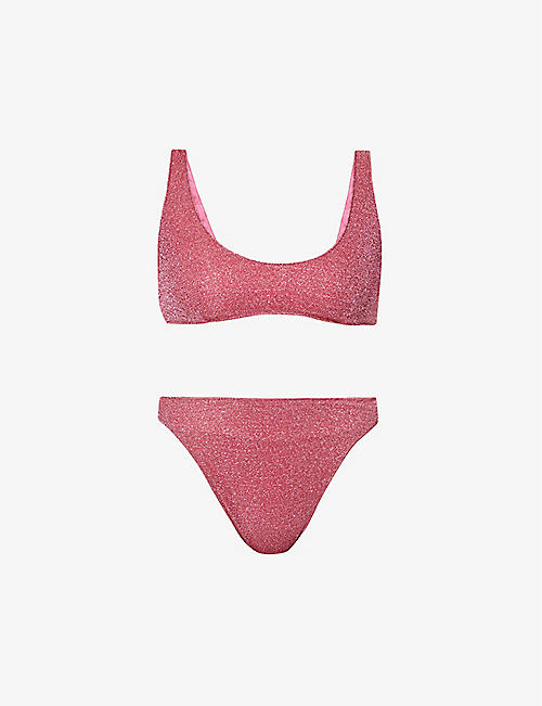 OSEREE: Lumière metallic-woven bikini set
