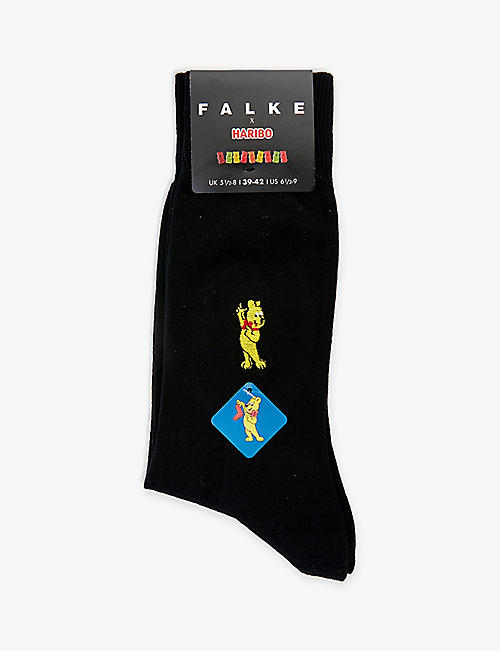 FALKE: Falke X Haribo logo-embroidered ankle-rise stretch-cotton blend socks