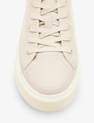 Shop Allsaints Women's Pale Pink Milla Suede And Leather Low-top Trainers