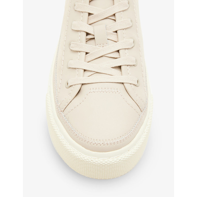 Shop Allsaints Women's Pale Pink Milla Suede And Leather Low-top Trainers
