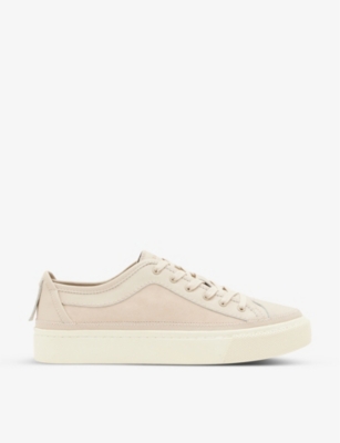 ALLSAINTS: Milla suede and leather low-top trainers