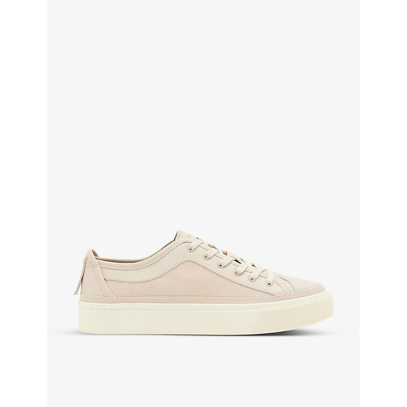 Allsaints Womens Pale Pink Milla Suede And Leather Low-top Trainers