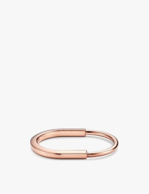 Tiffany & Co Women's Rose Gold Lock 18ct Rose-gold Bangle Bracelet