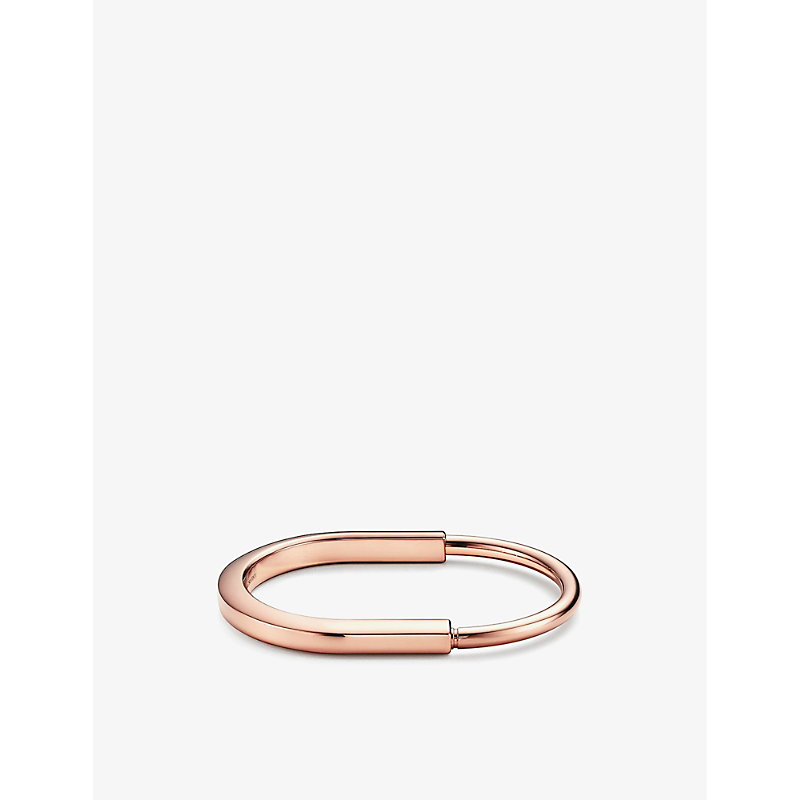 Tiffany & Co Women's Rose Gold Lock 18ct Rose-gold Bangle Bracelet