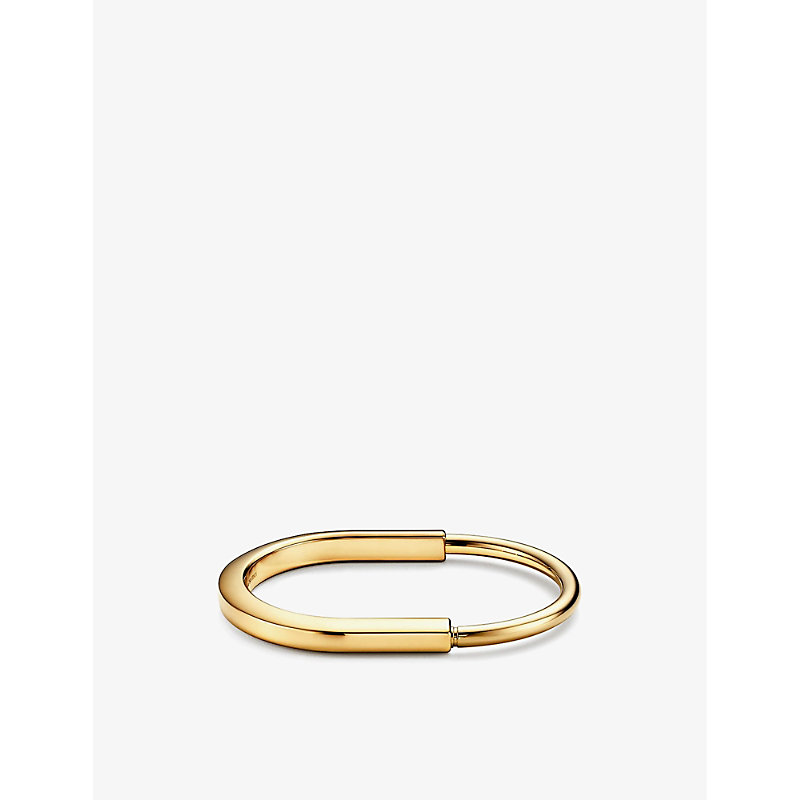 Tiffany & Co Womens Yellow Gold Lock 18ct Yellow-gold Bangle Bracelet