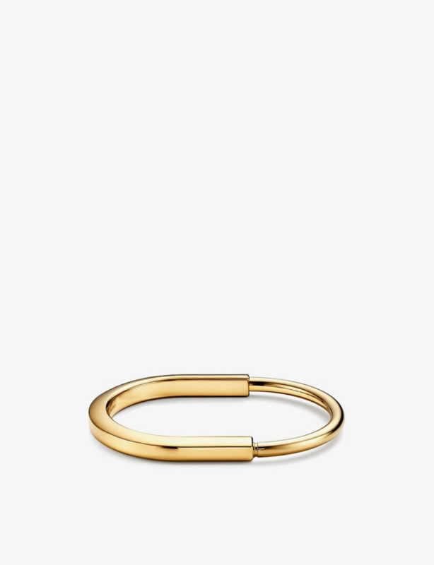 Lock 18ct yellow-gold bangle bracelet