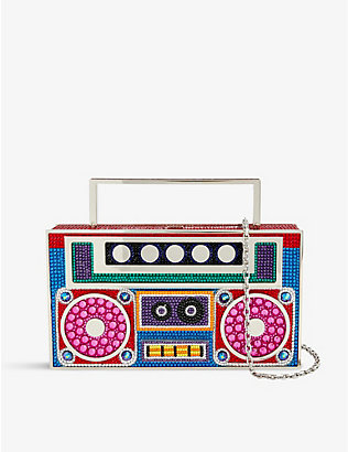 JUDITH LEIBER COUTURE: Boombox crystal-embellished clutch bag