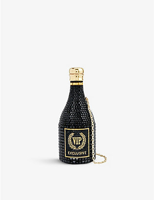 JUDITH LEIBER COUTURE: VIP champagne-bottle crystal-embellished clutch bag