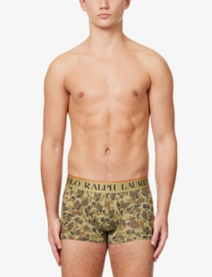 POLO RALPH LAUREN POLO RALPH LAUREN MENS CLASSIC FROG CAMO CAMOUFLAGE-PRINT MID-RISE STRETCH-COTTON TRUNKS