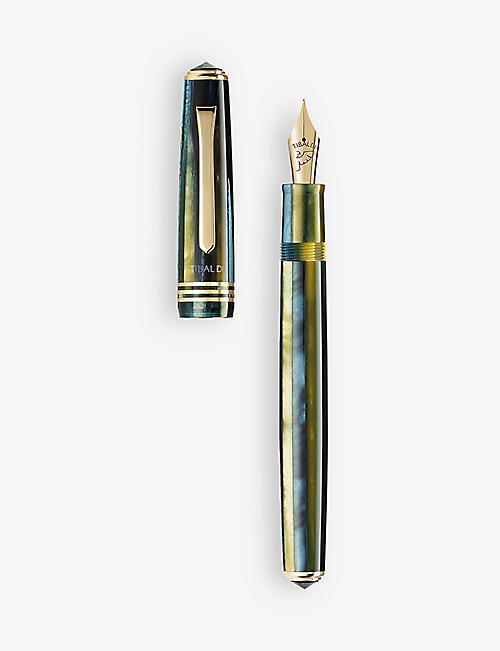 TIBALDI: N.60 Retro Zest resin and 18ct yellow gold-plated stainless-steel fountain pen