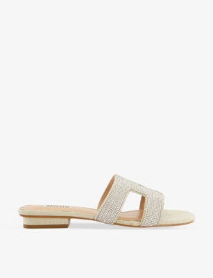 DUNE Loupe cut out strap embellished sandals Selfridges