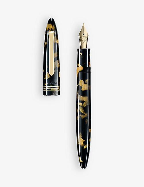 TIBALDI: Bononia resin and 18ct yellow gold-plated stainless-steel fountain pen