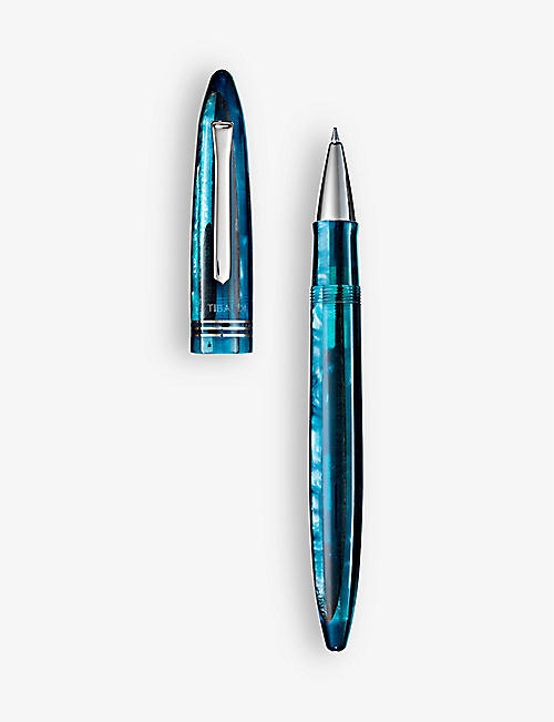 TIBALDI: Bora Bora marble-effect resin rollerball pen