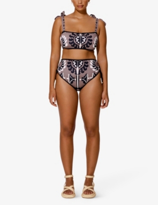 MALINA: Essie abstract-print bikini top