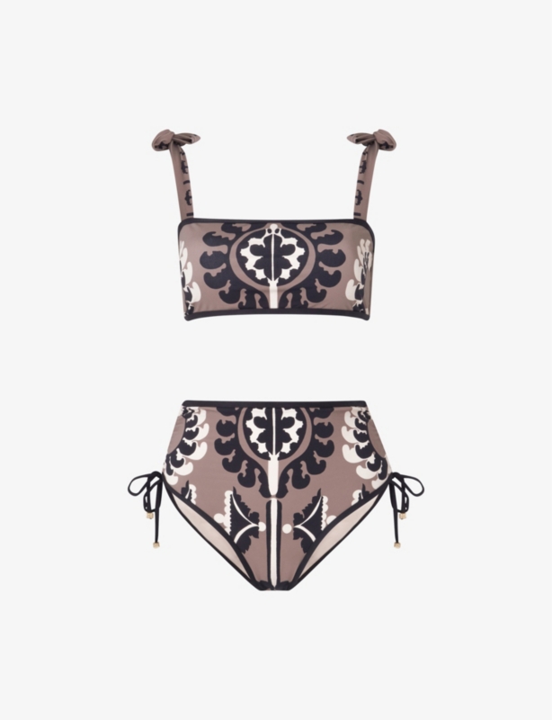 Essie abstract-print bikini top