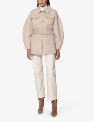 BY MALINA WOMENS MACADAMIA HNDSTOOTH JOANNA CHECKED WOOL-BLEND JACKET XL 65988436