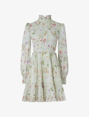 MALINA: Francesca floral-print woven mini dress