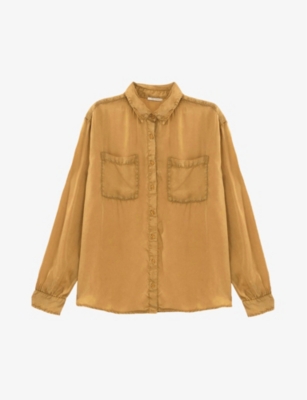 Ikks Beaded-embellished Woven Shirt In Bright Yellow