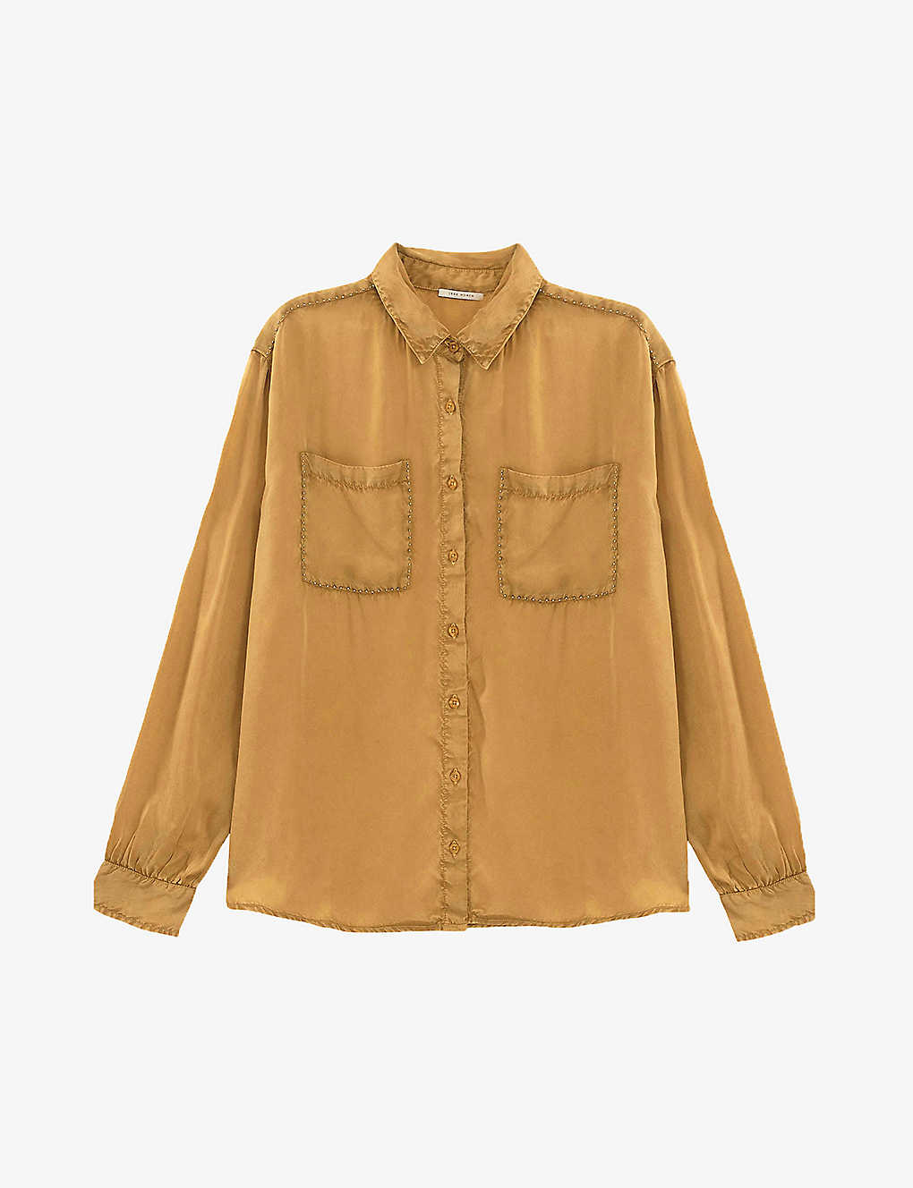 Ikks Beaded-embellished Woven Shirt In Bright Yellow