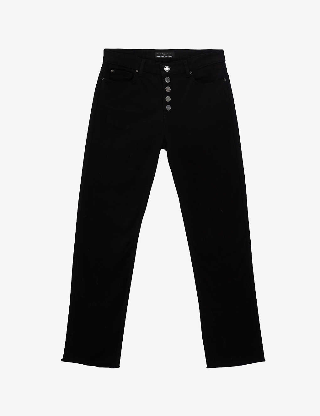 Ikks Straight-leg High-rise Stretch-denim Jeans In Black